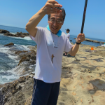 暑い中、釣果をあげた吉本教授